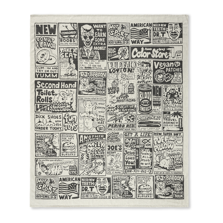 Polar Skate Co. Newspaper Picnic Blanket White/Black