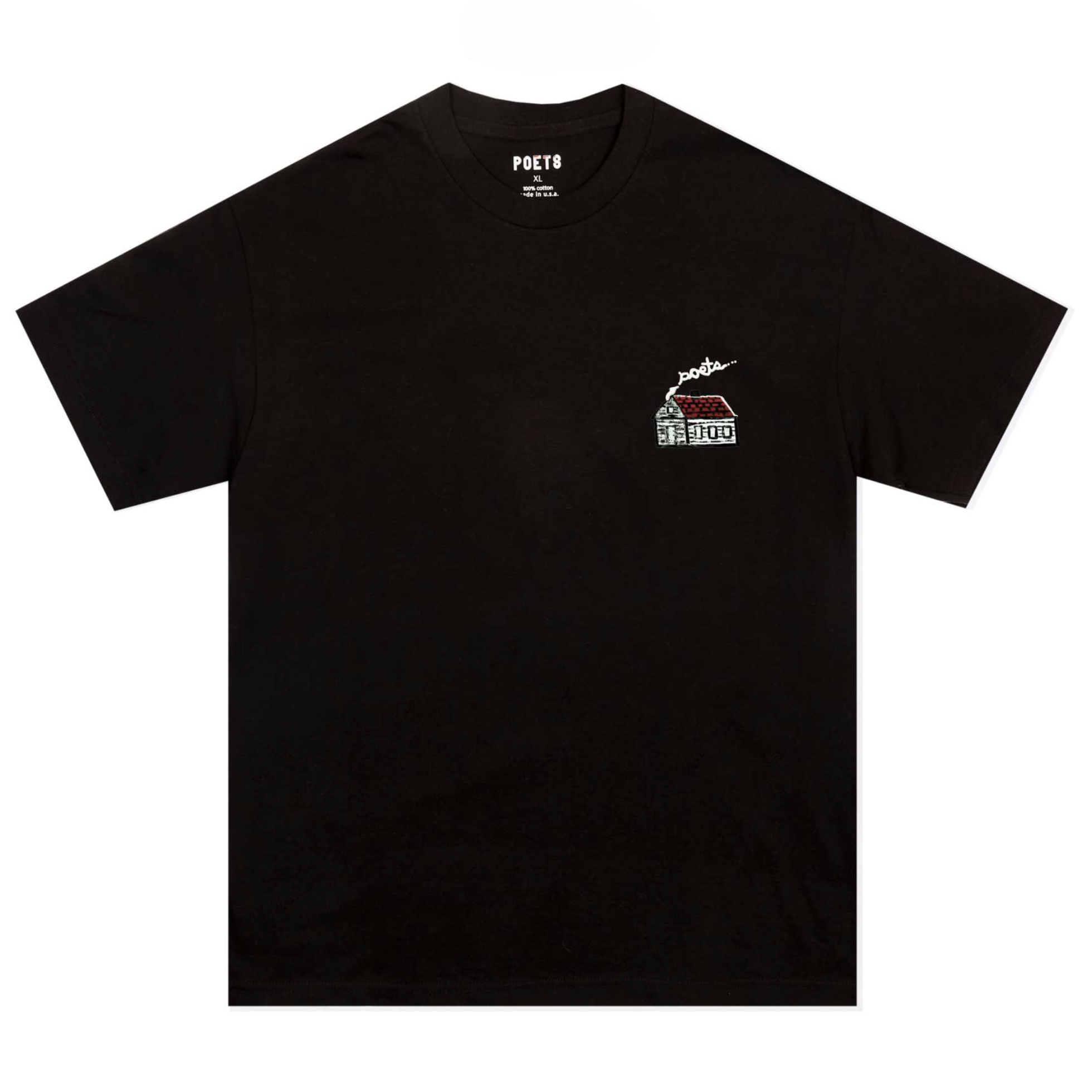 Poets Home Embroidered Black