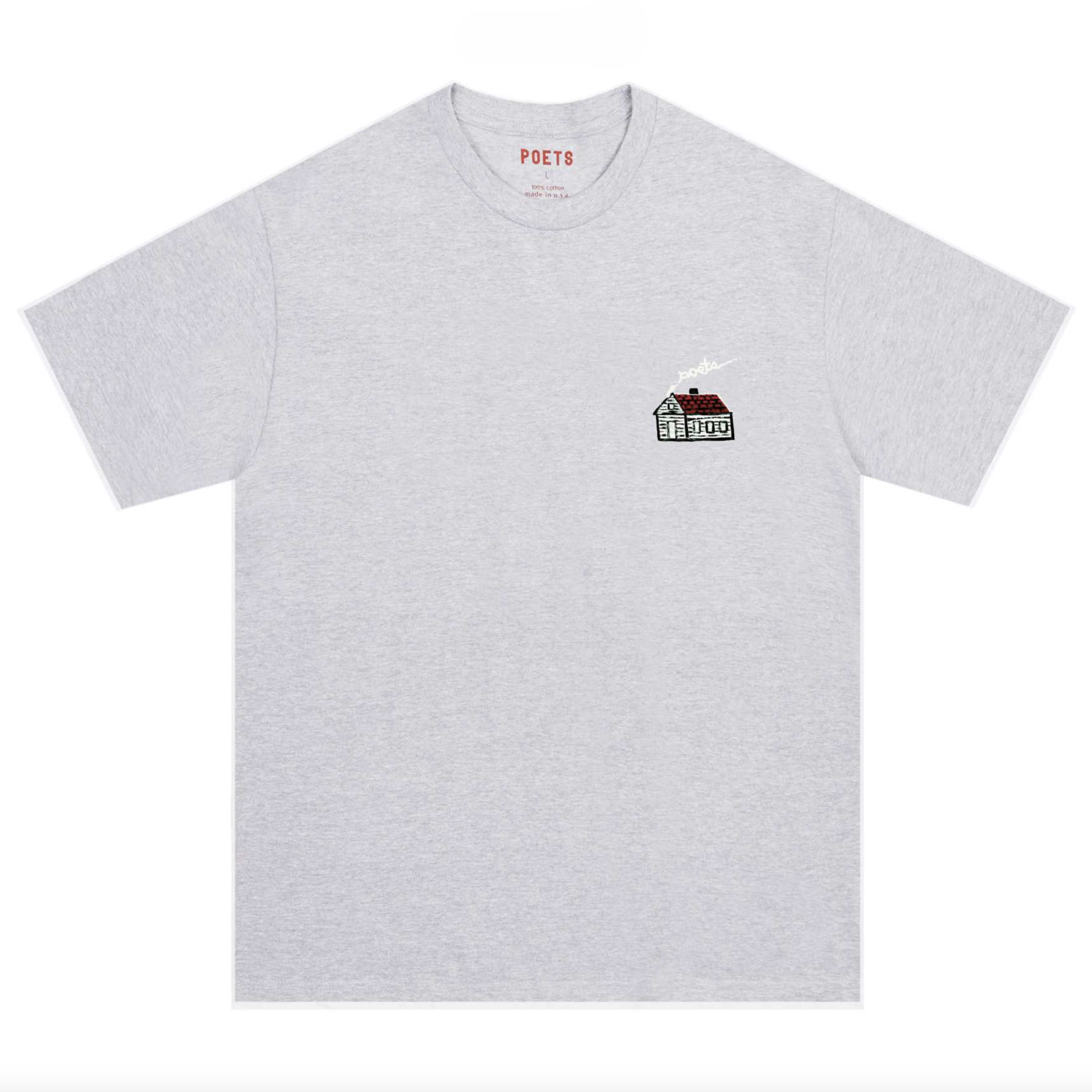 Poets Home Embroidered Grey