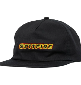 Spitfire Wheels Flames Script Snapback Black