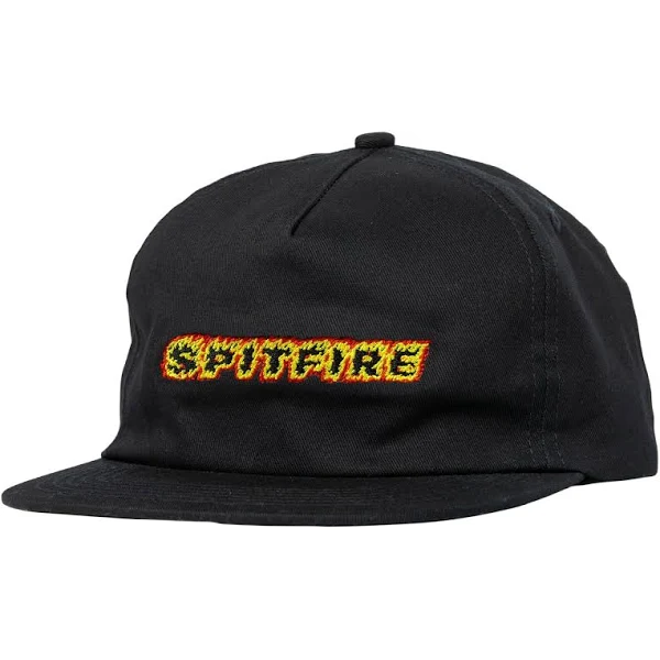 Spitfire Wheels Flames Script Snapback Black