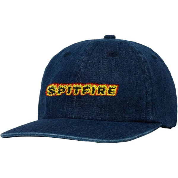 Spitfire Wheels Flames Script Strapback Denim