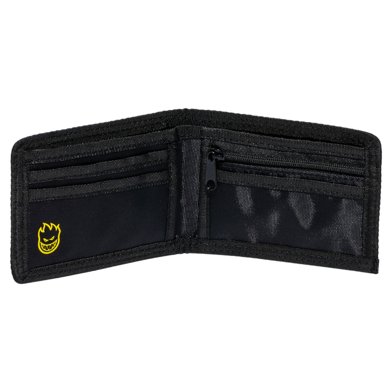 Spitfire Wheels Flames Script Bifold Wallet Black