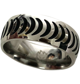 Spitfire Wheels Crescent Silver Ring Sz9