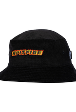 Spitfire Wheels Flames Script Bucket Hat Black
