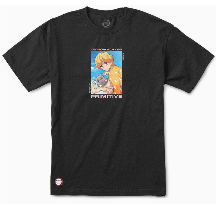 Primitive Zenitsu and Inosuke Black Tee