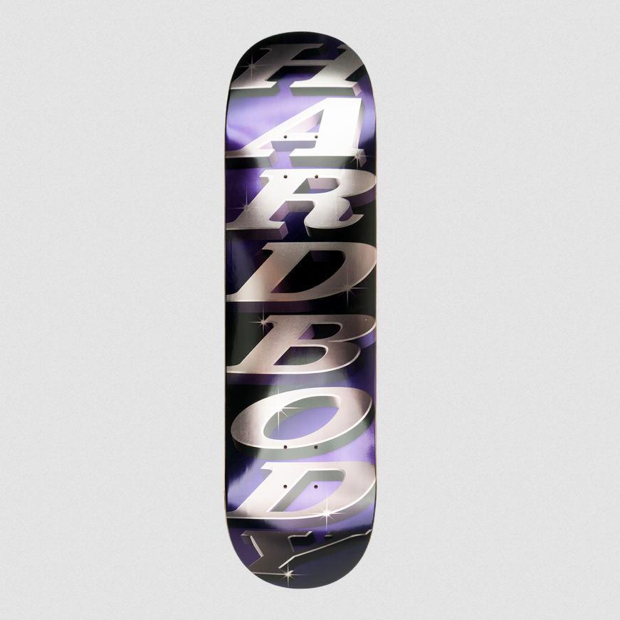 Hardbody Skateboards Stacked Logo Purple Foil 7.75