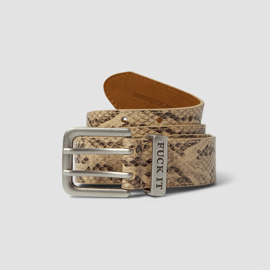 HUF Fuck It Snakeskin Belt Brown S/M