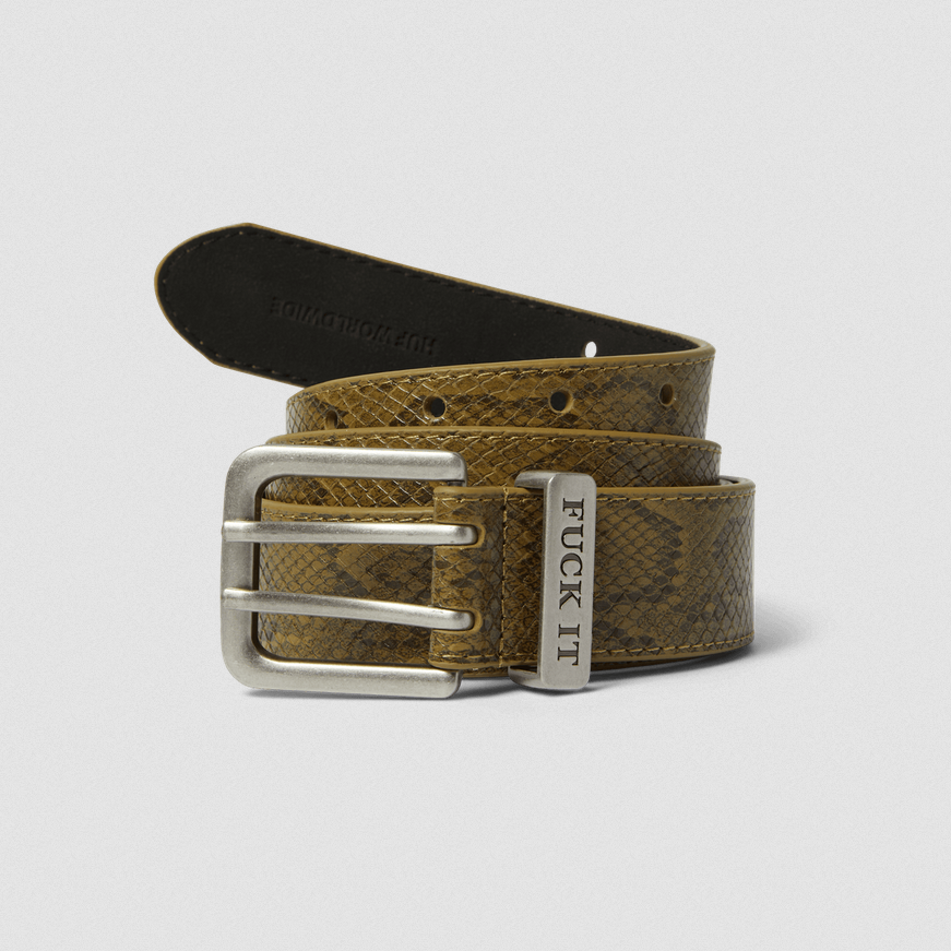 HUF Fuck It Snakeskin Belt Green L/XL