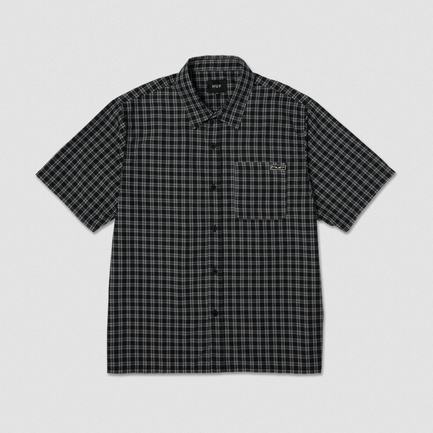 HUF Stretch Micro Plaid Shirt Black