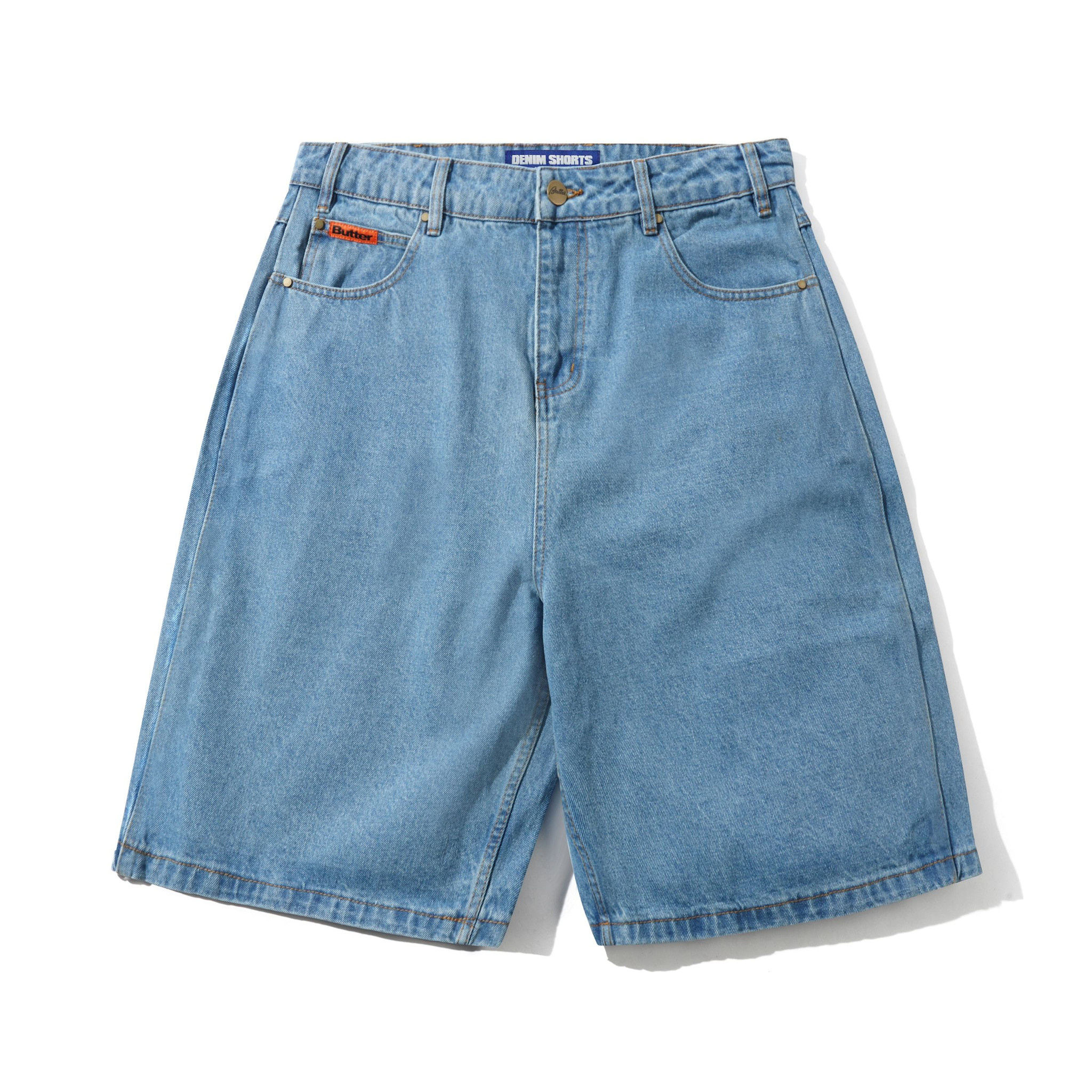 Butter Brand Baggy Denim Shorts Washed Indigo
