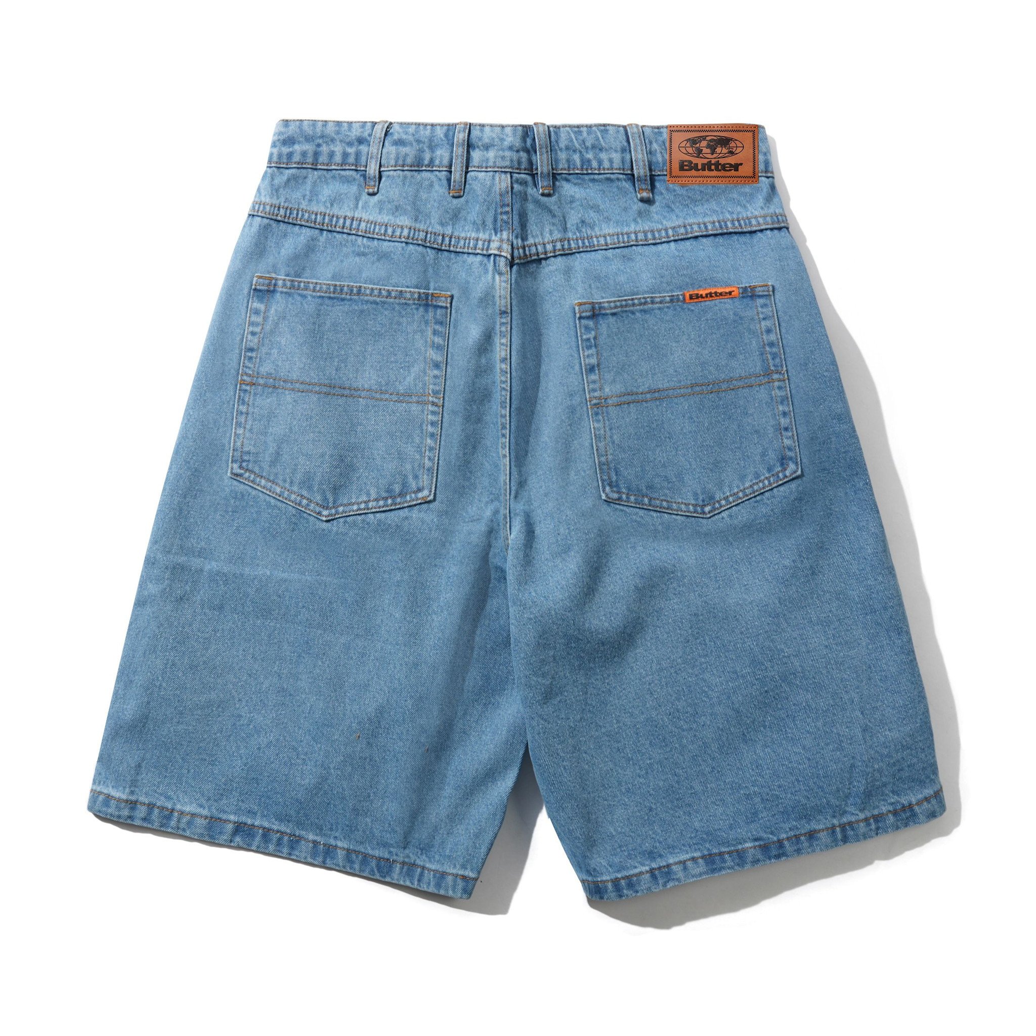 Butter Brand Baggy Denim Shorts Washed Indigo