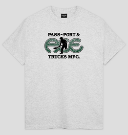 Ace Skateboard Truck MFG. Ace x Passport Hammertone Tee Ash