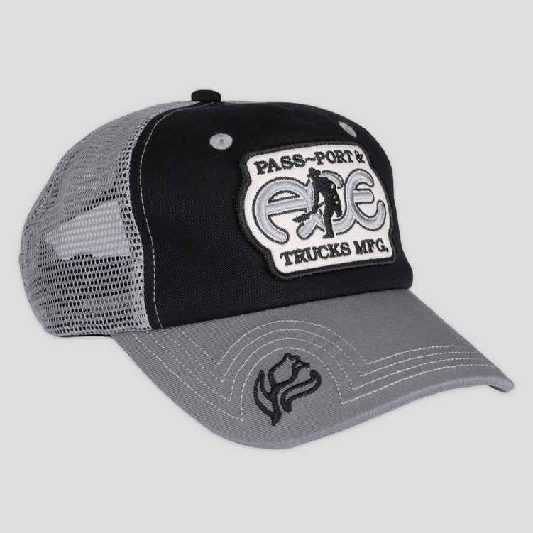 Ace Skateboard Truck MFG. Ace x Passport Packers Trucker Cap Black/Steel