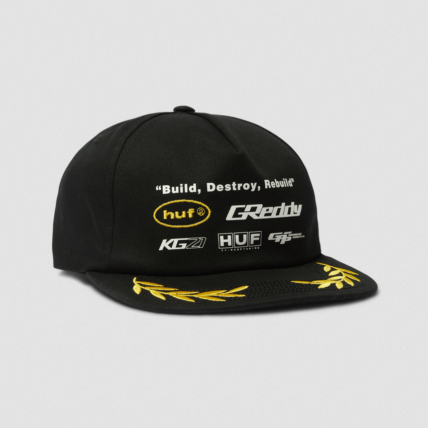 HUF HUF x Greddy Team Snapback Black