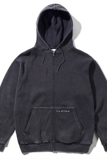 Butter Brand Waffle Zip-Thru Hood Black Over Dye
