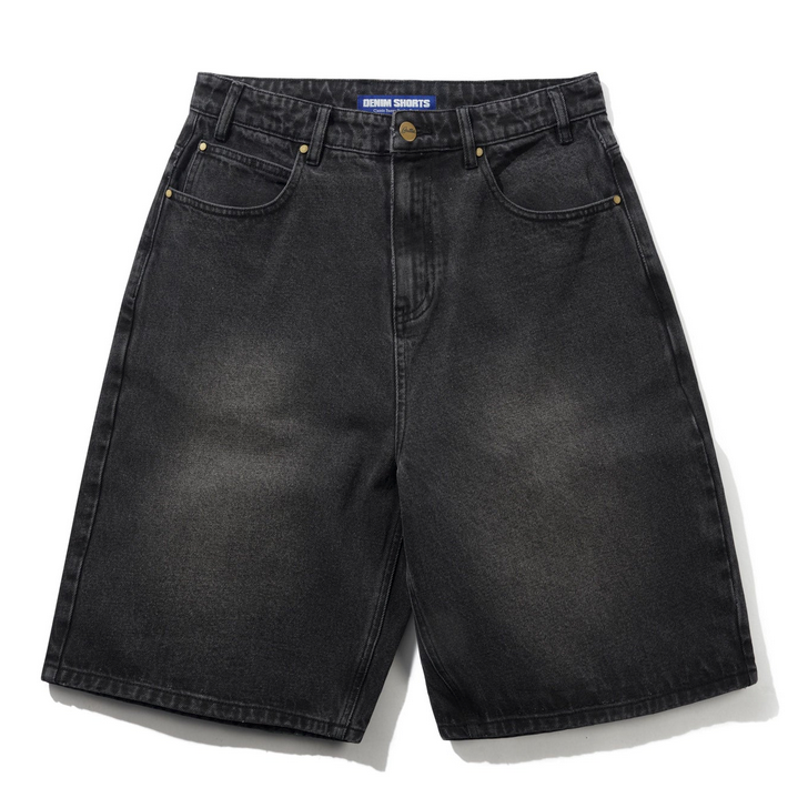 Butter Brand Baggy Denim Shorts Distressed Black