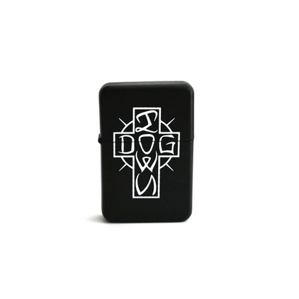 Dogtown Ese Cross Flip Top Metal Lighter Black/White