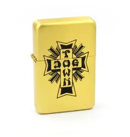 Dogtown Cross Logo Flip Top Metal Lighter Gold/Black