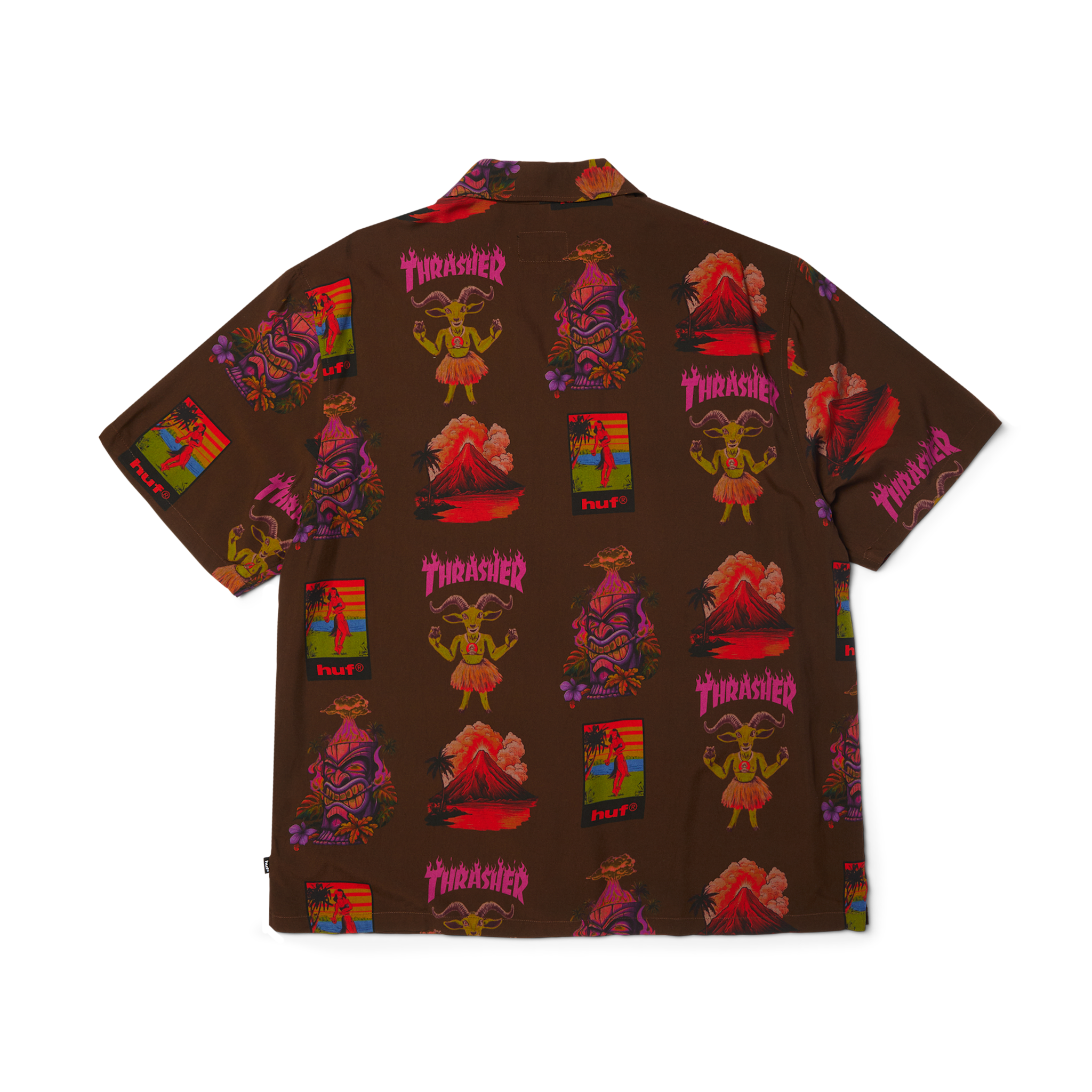 HUF HUF x Thrasher Hawaiian Shirt Brown
