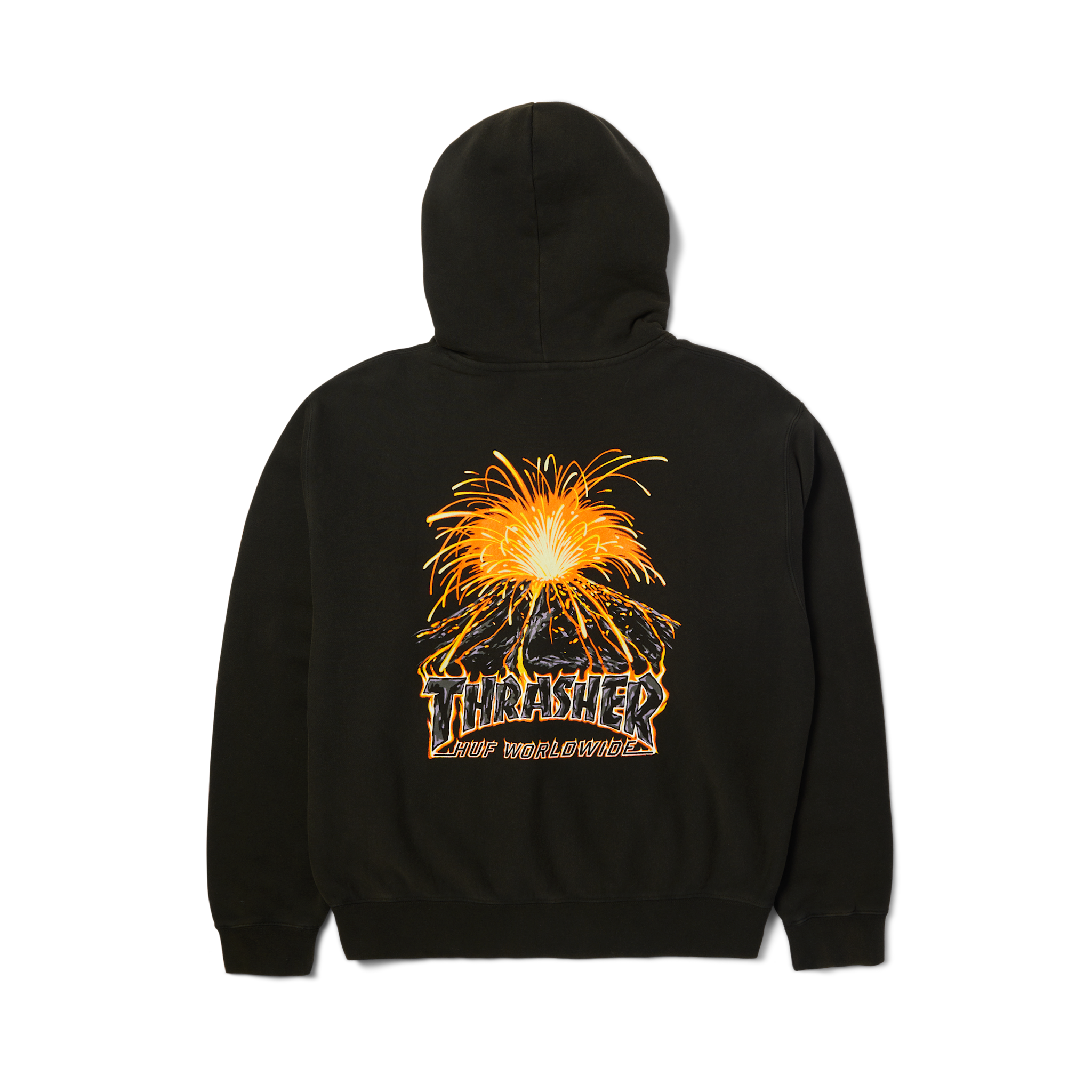 HUF HUF x Thrasher Meltdown Heavy Hoodie Washed Black