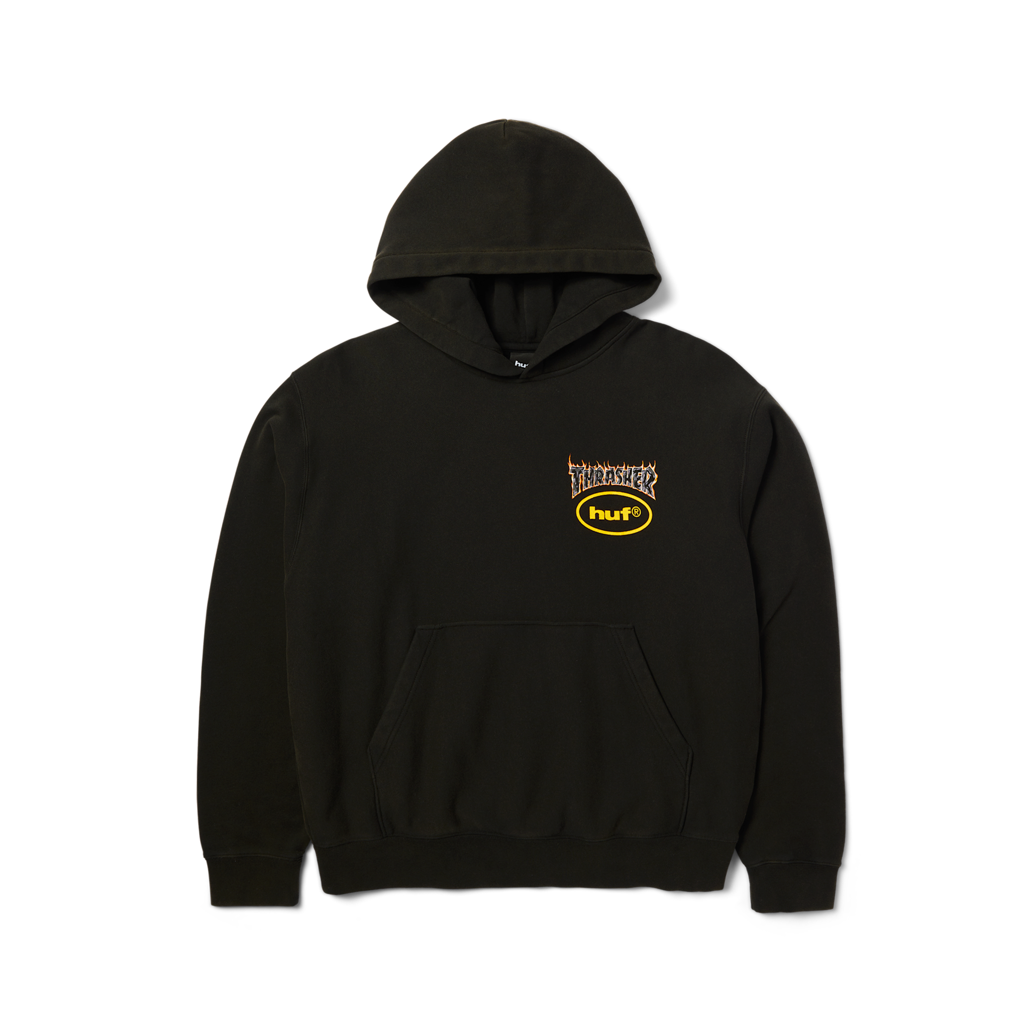HUF HUF x Thrasher Meltdown Heavy Hoodie Washed Black