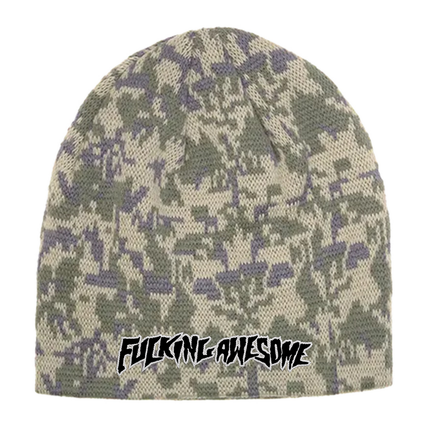 Fucking Awesome Embriodered Stamp Logo Beanie Camo