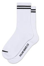 Polar Skate Co. Rib Socks 2 Stripes White/Black 43-46