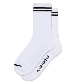 Polar Skate Co. Rib Socks 2 Stripes White/Black 43-46