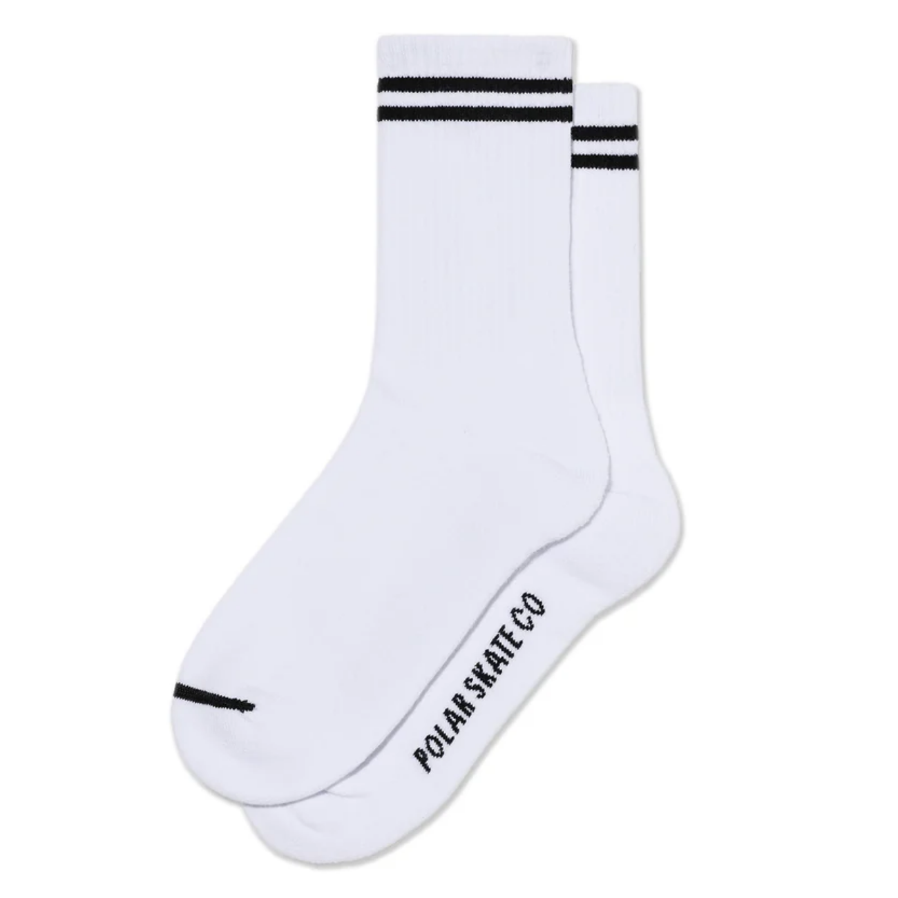 Polar Skate Co. Rib Socks 2 Stripes White/Black 43-46