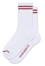 Polar Skate Co. Rib Socks 2 Stripes White/Cherry 43-46