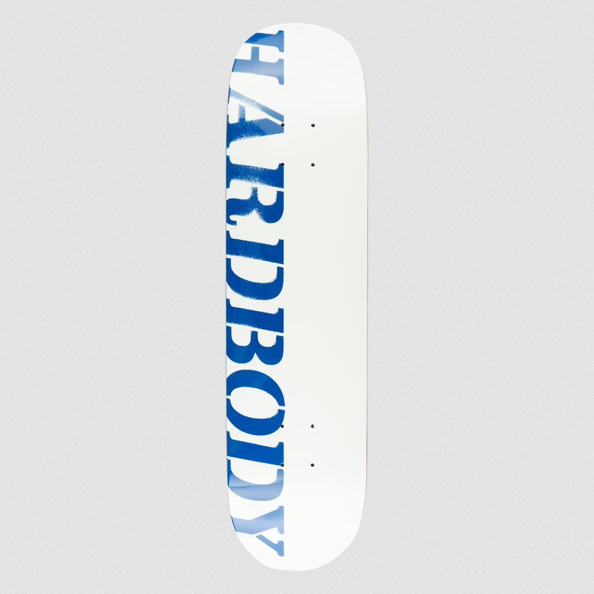 Hardbody Skateboards Hardbody Stencil Logo White/Blue 8.5