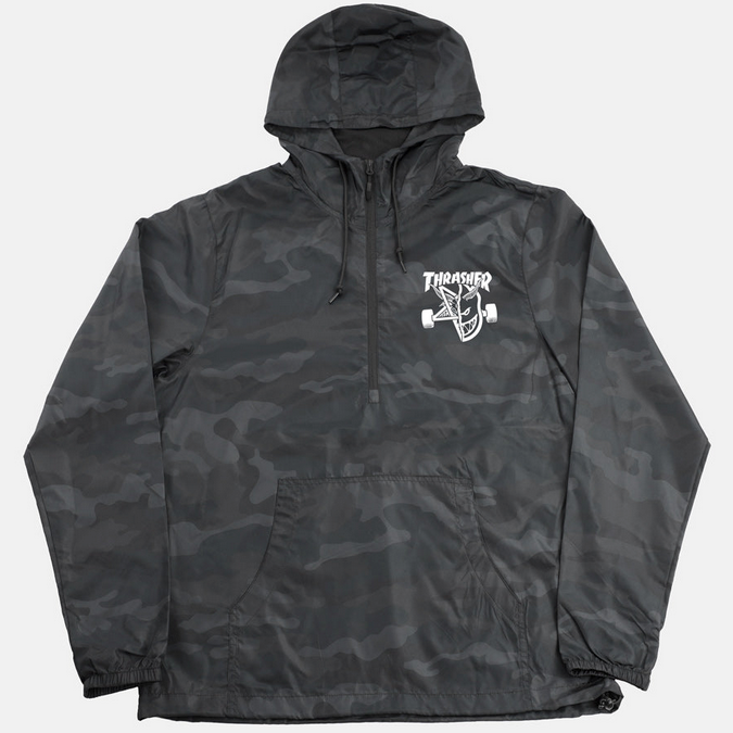 Thrasher Mag. Thrasher x Spitfire Trash & Burn Anorak Black Camo