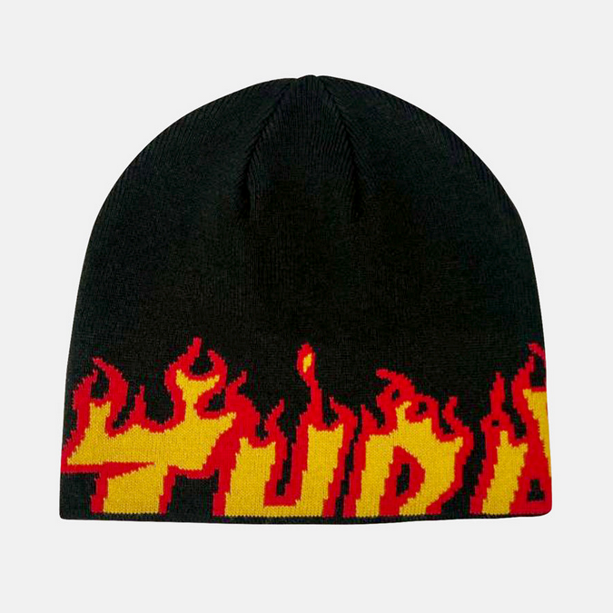 Thrasher Mag. Flame Skully Beanie Black