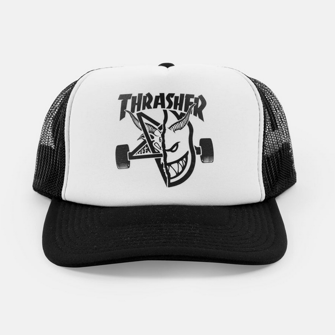 Thrasher Mag. Thrash & Burn Trucker Black/White