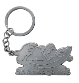 Frog Skateboards Dino Logo Keychain Silver