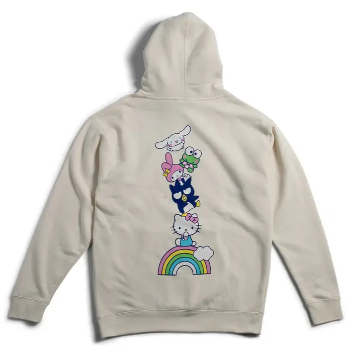 Girl Rainbow Stacked Hoodie Cream