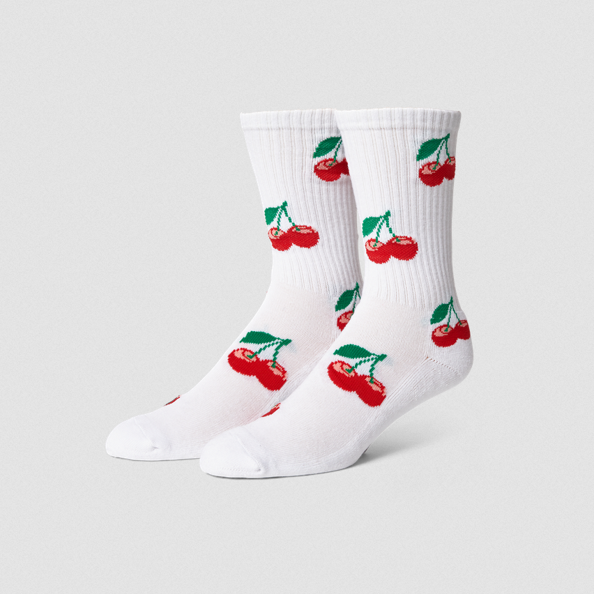 HUF Cherry Bomb Crew Sock White
