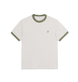 Polar Skate Co. Ringer Tee Pale Taupe/Army Green