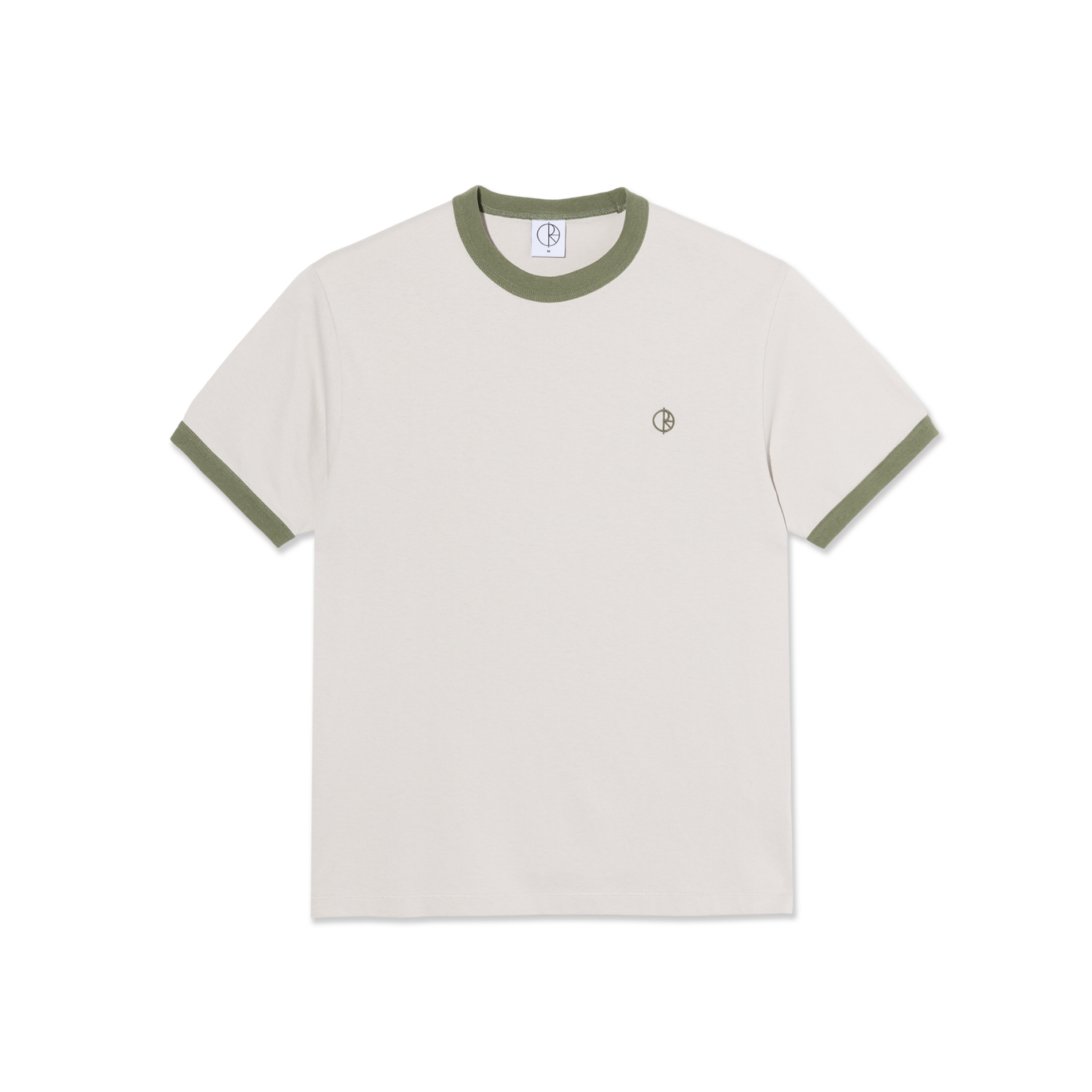 Polar Skate Co. Ringer Tee Pale Taupe/Army Green