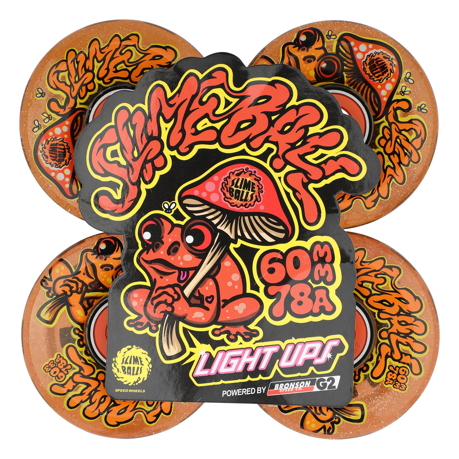 Slimeballs Frog Trips  Light Ups OG Slime Red Glitter  78a 60mm