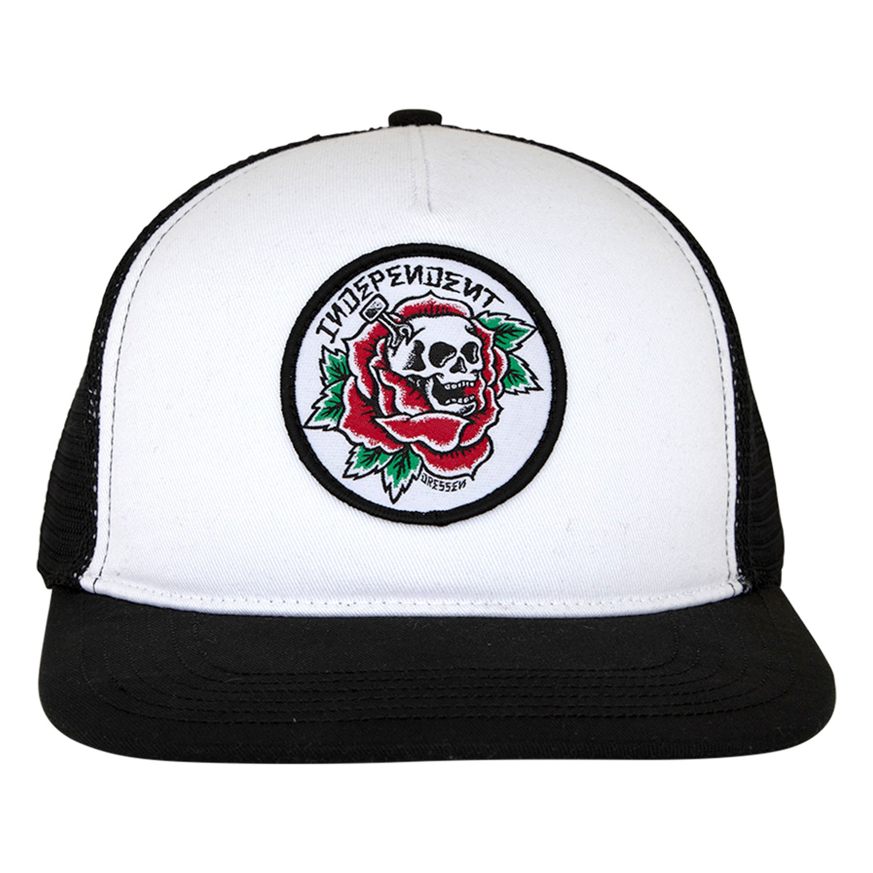 Independent Truck Co. Dressen Skull Rose Snapback White/Black