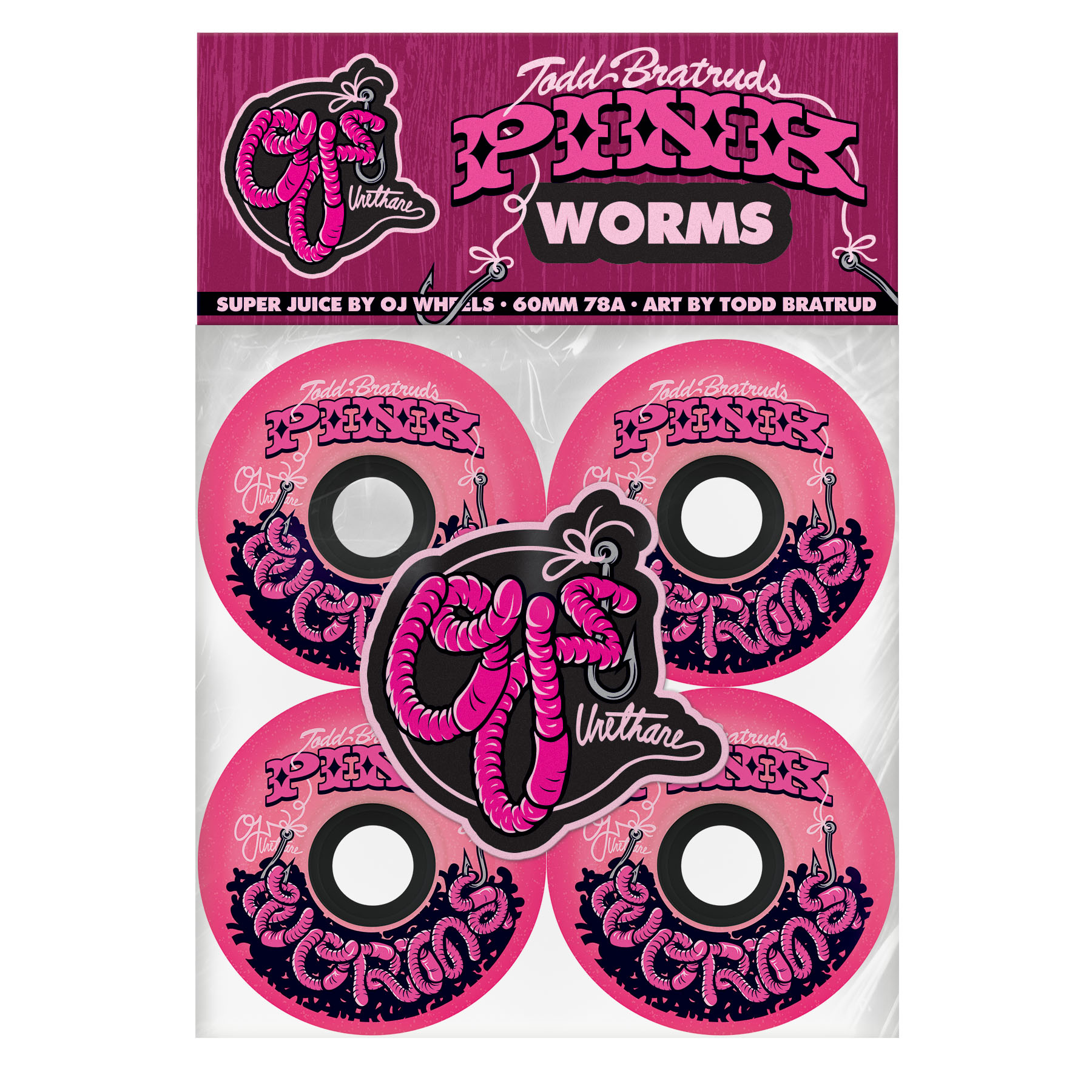 OJ Wheels Pink Worms Super Juice 78a 60mm
