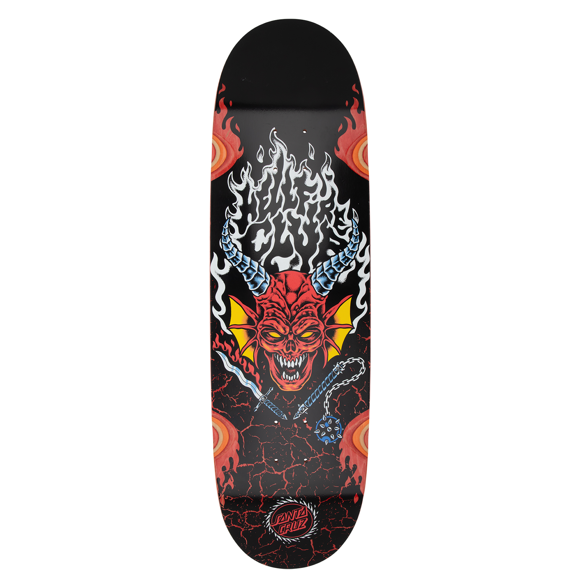 Santa Cruz Skateboards Stranger Things Hellfire Club Flames 9.0