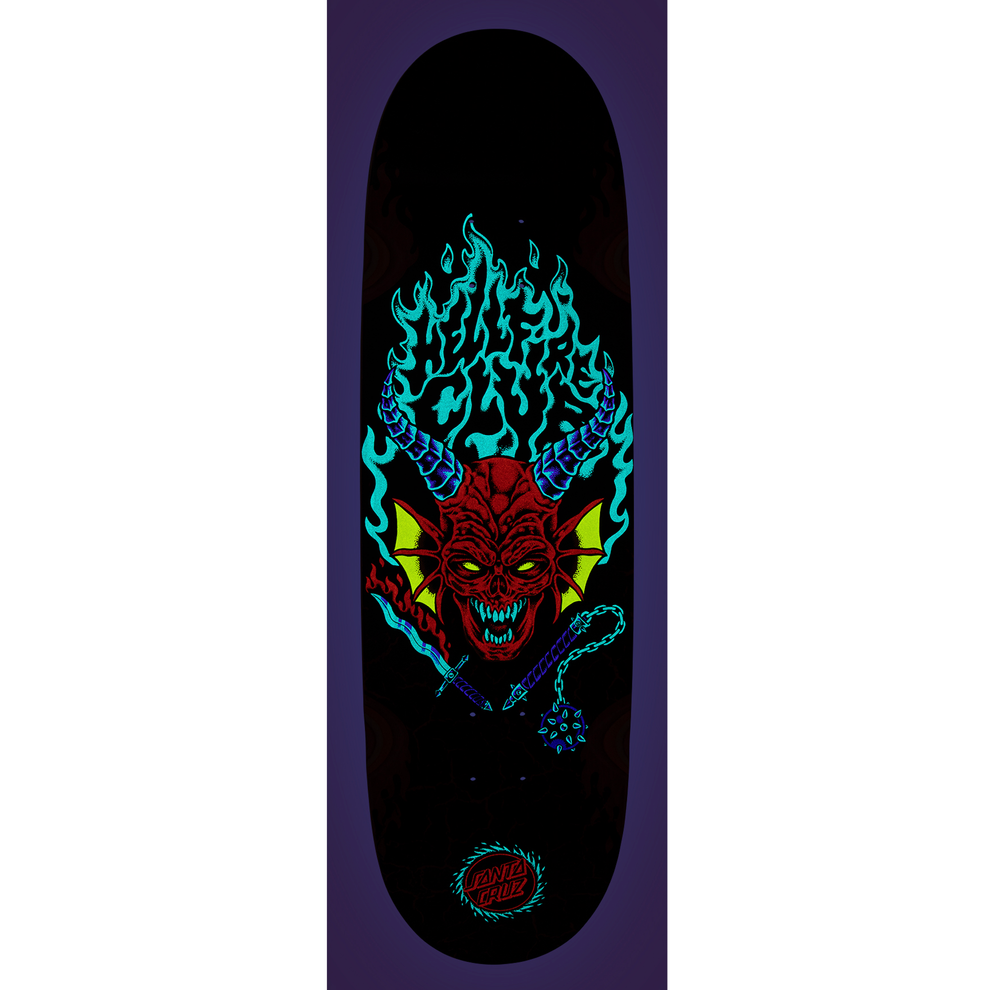 Santa Cruz Skateboards Stranger Things Hellfire Club Flames 9.0