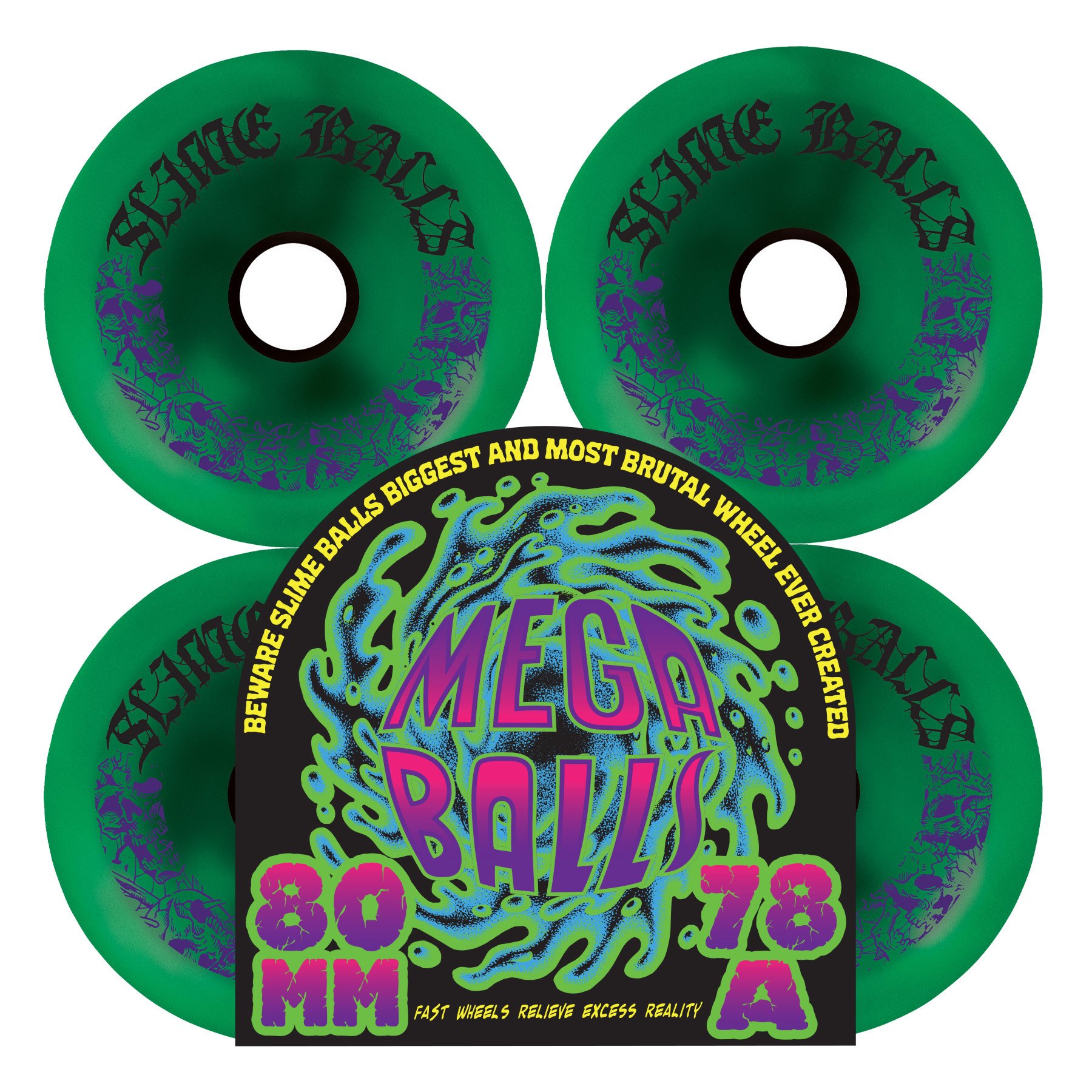Slimeballs Mega Balls Metallic Green 78a 80mm