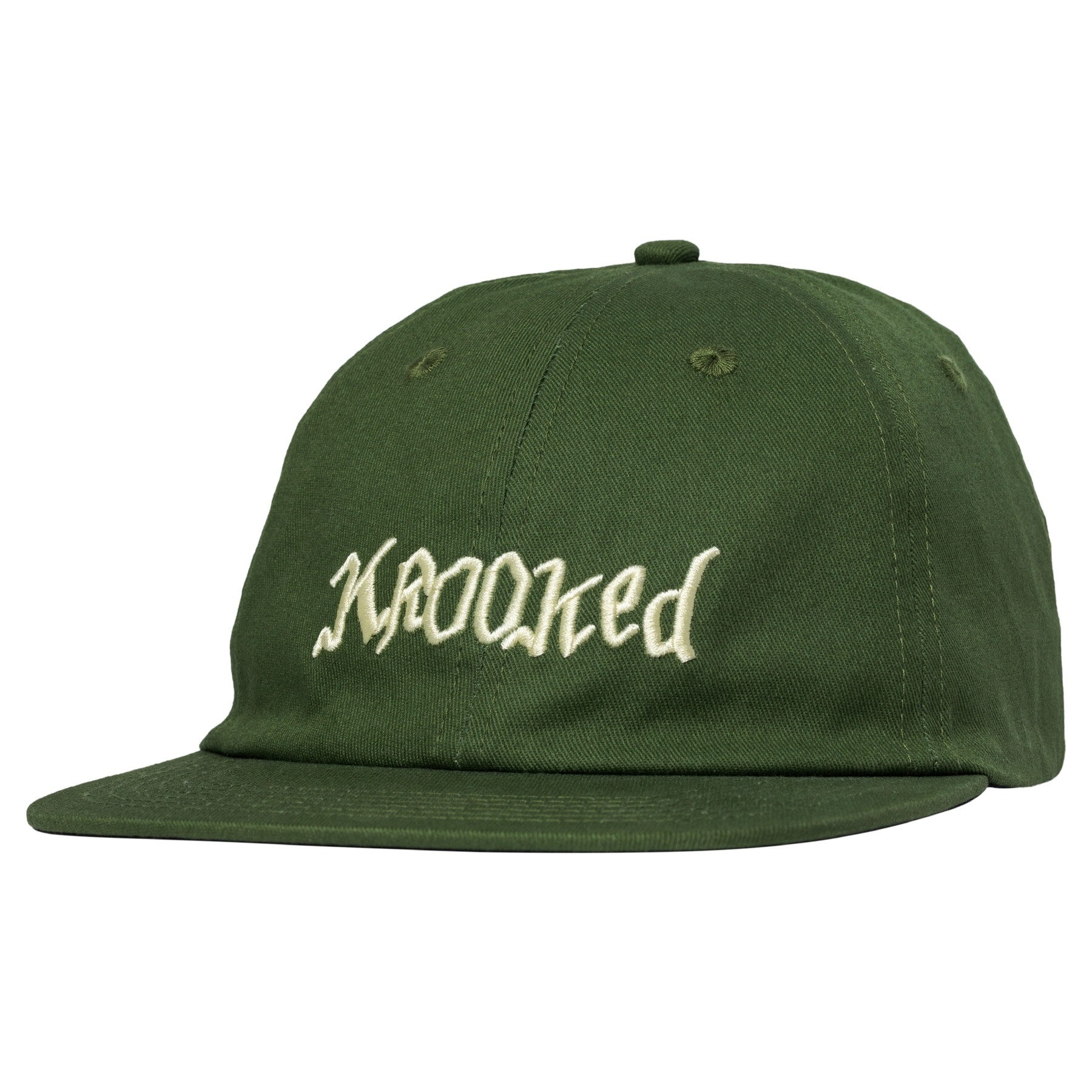 Krooked Double OK Script Strapback Olive