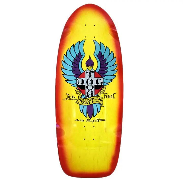 Dogtown Big Foot OG 70s Rider 11.87" Yellow/Red Fade Blue Wings