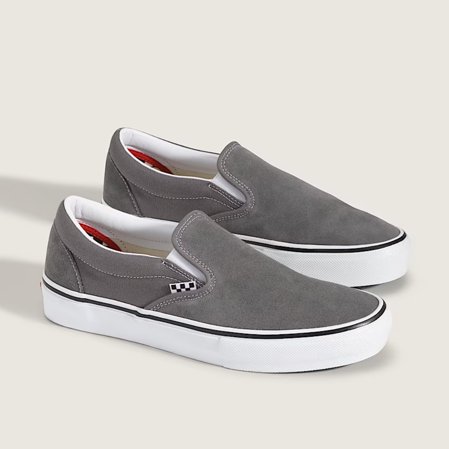 Vans Shoes Skate Slip On Pewter/White 7