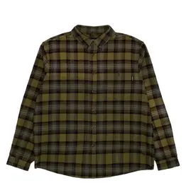 GX1000 Long Sleeve Button Down Flannel Green Plaid